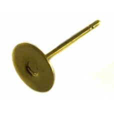 Oorbel stekers goudkleur voor plaksteen 6 x 12 mm (1 paar)